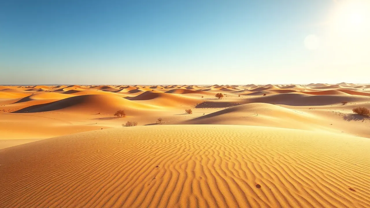 Sonhar com Deserto: Descubra os Significados Ocultos e Implicações Paisagem de deserto com dunas