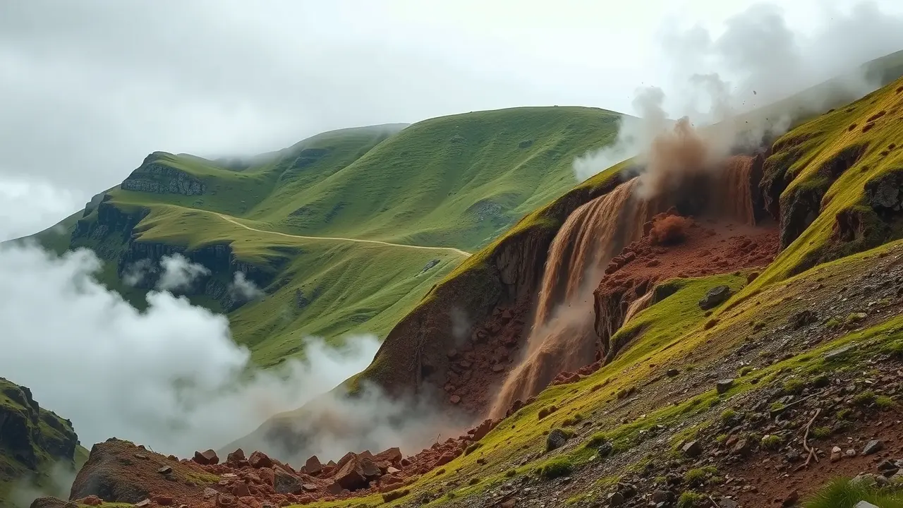 Deslizamento de terra devastador em sonho