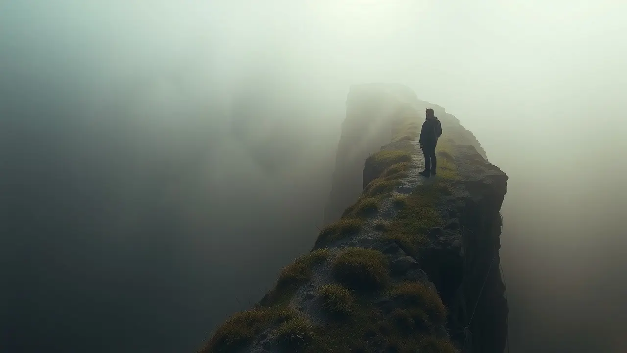 Pessoa na beira de um desnível em sonho