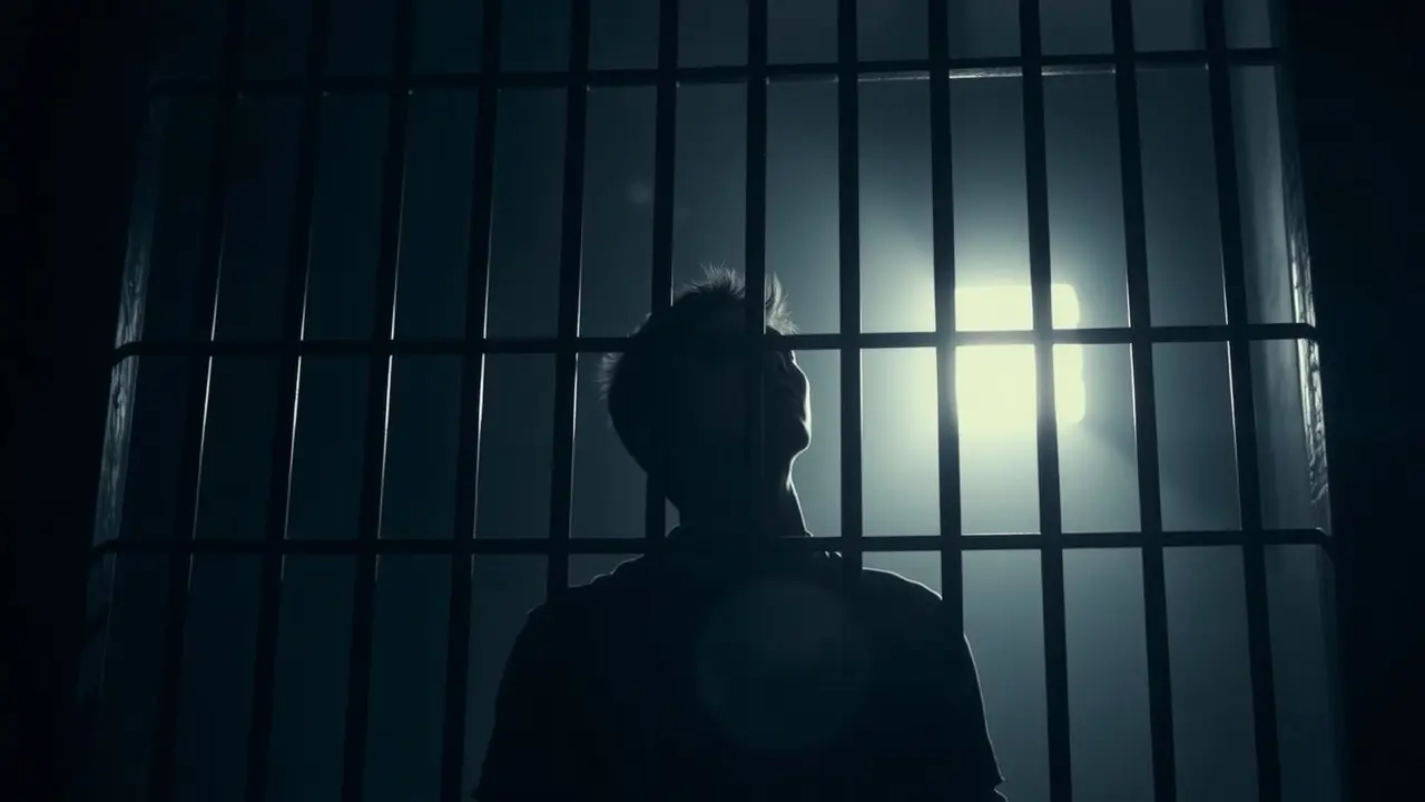 Sonhar com Detento: Descubra os Significados Ocultos Silhueta de pessoa presa em cela escura.