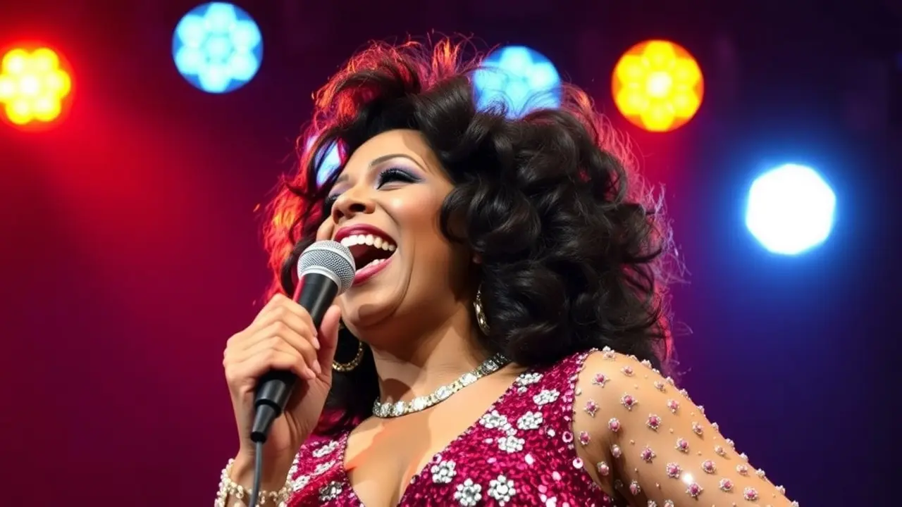 Diana Ross cantando no palco