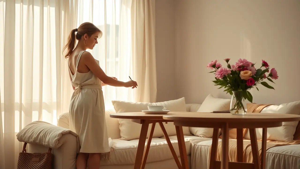 Diarista limpando casa em sonho