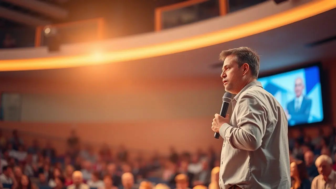 Pessoa discursando com dicção clara