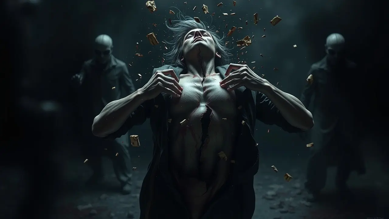 Sonhar com Dilaceramento: Descubra o Significado Oculto Ilustração de uma pessoa sendo dilacerada, simbolizando sofrimento emocional.