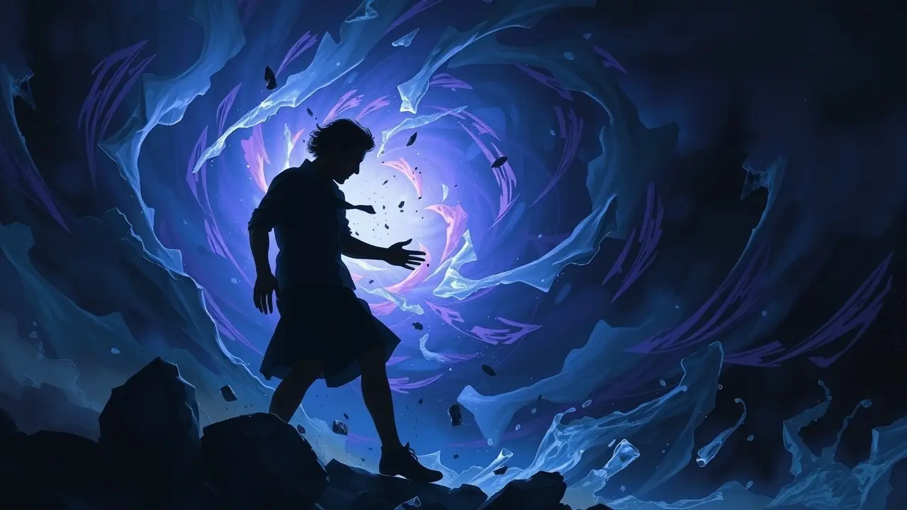 Sonhar com Dilacerar: Desvende os Significados Ocultos Silhueta sendo dilacerada por forças abstratas.