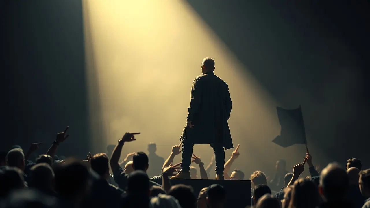 Sonhar com Dissidência: Desvendando os Significados Ocultos Pessoa desafiando multidão, raio de luz, dissidência