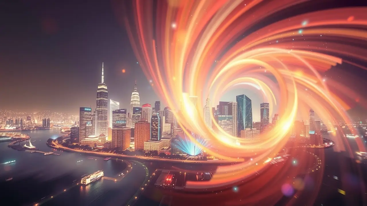 Cidade se dissolvendo em luz