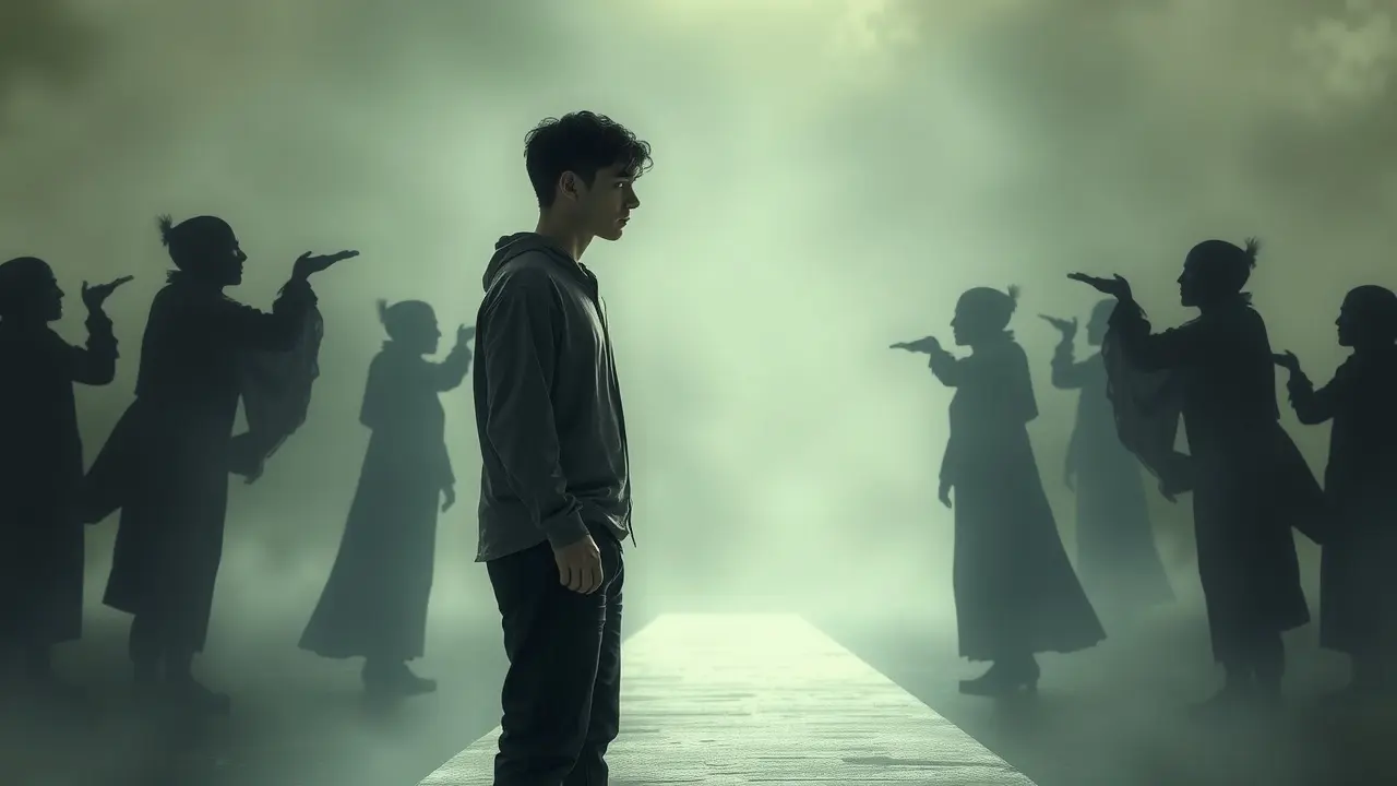 Pessoa sendo dissuadida em encruzilhada