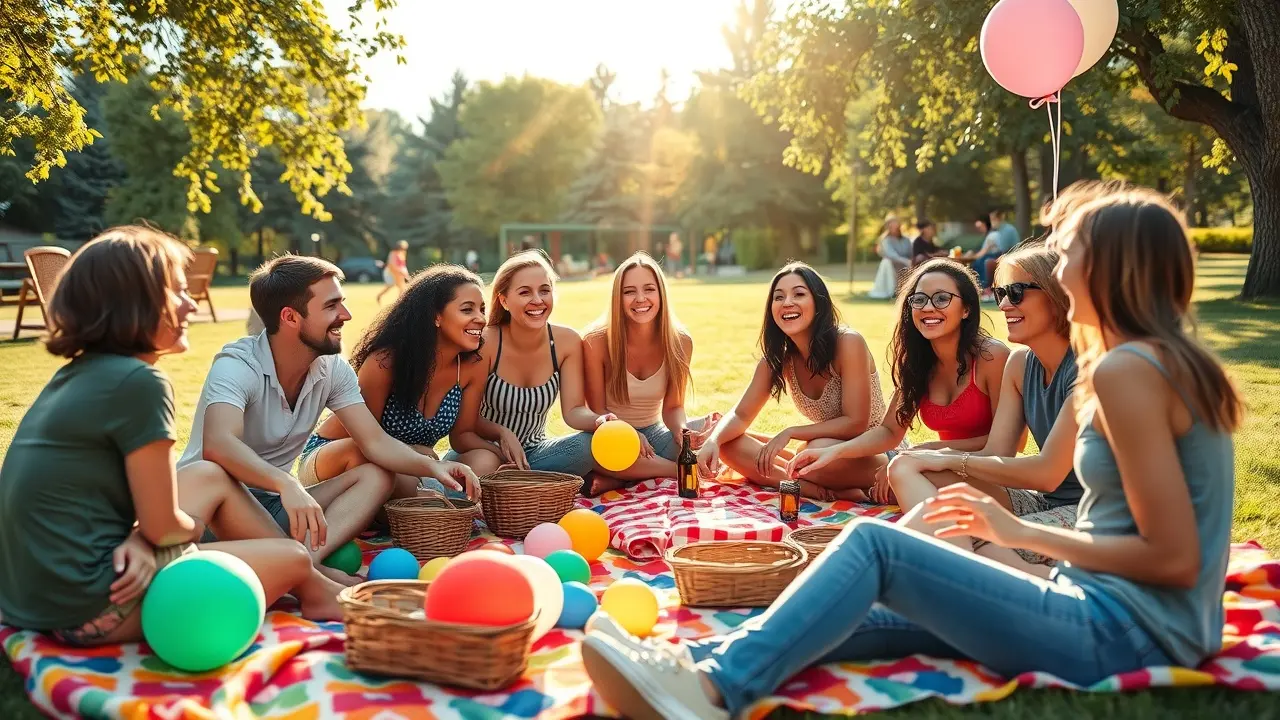 Sonhar com Diversão: Descubra o Significado e as Mensagens Ocultas Grupo de amigos se divertindo em piquenique