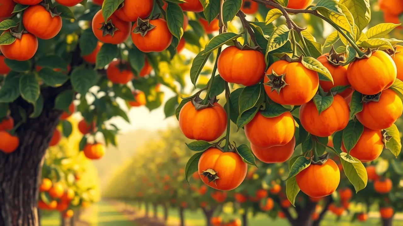 Sonhar com Dióspiro: Descubra o Significado e as Interpretações Árvore de dióspiros carregada de frutos maduros