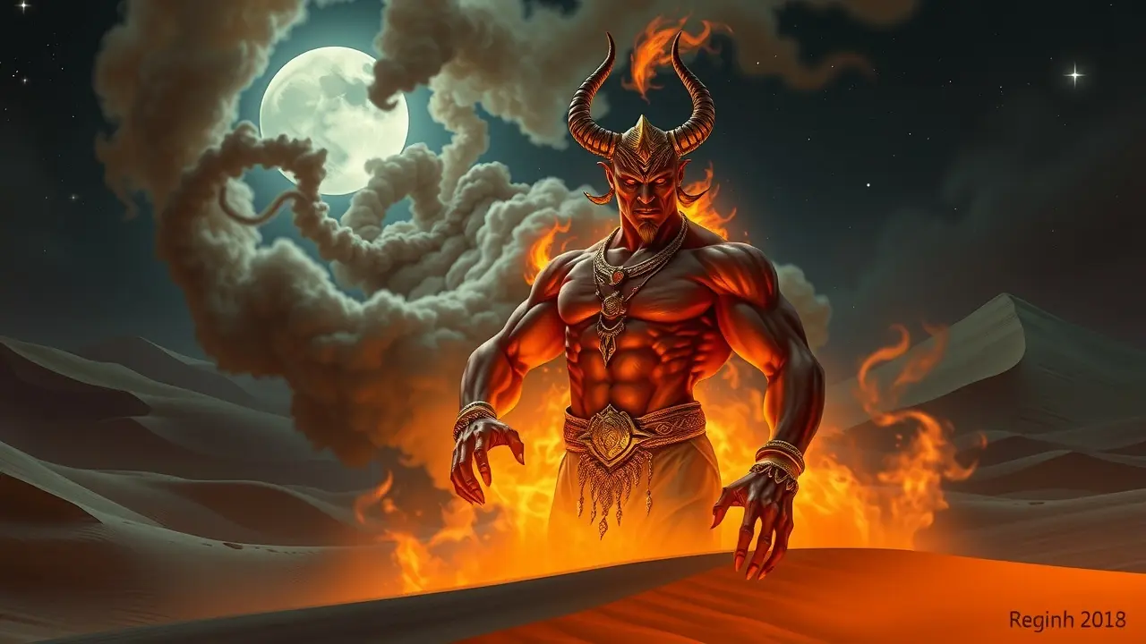 Djinn emergindo de fumaça em sonho