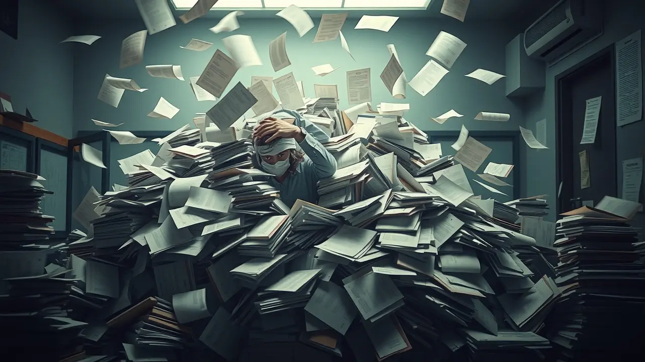 Significado de Sonhar com Documentação: Uma Análise Completa Pessoa sobrecarregada com muitos documentos
