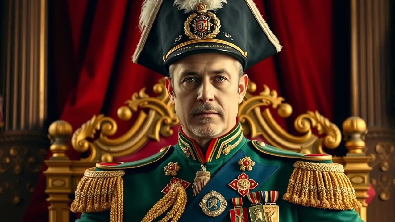 Retrato de Dom Pedro I em traje imperial.