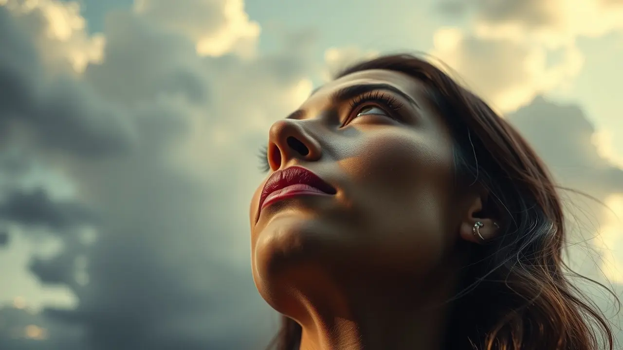 Significado de Sonhar com Donald Trump: O Que Isso Revela? Pessoa olhando para céu tempestuoso