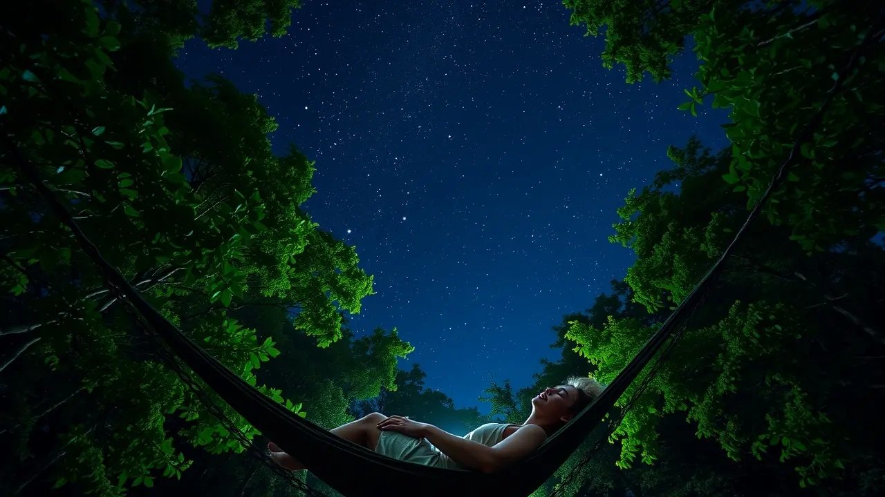 Sonhar com Dormir: Descubra os Significados e Interpretações Pessoa dormindo em rede sob as estrelas
