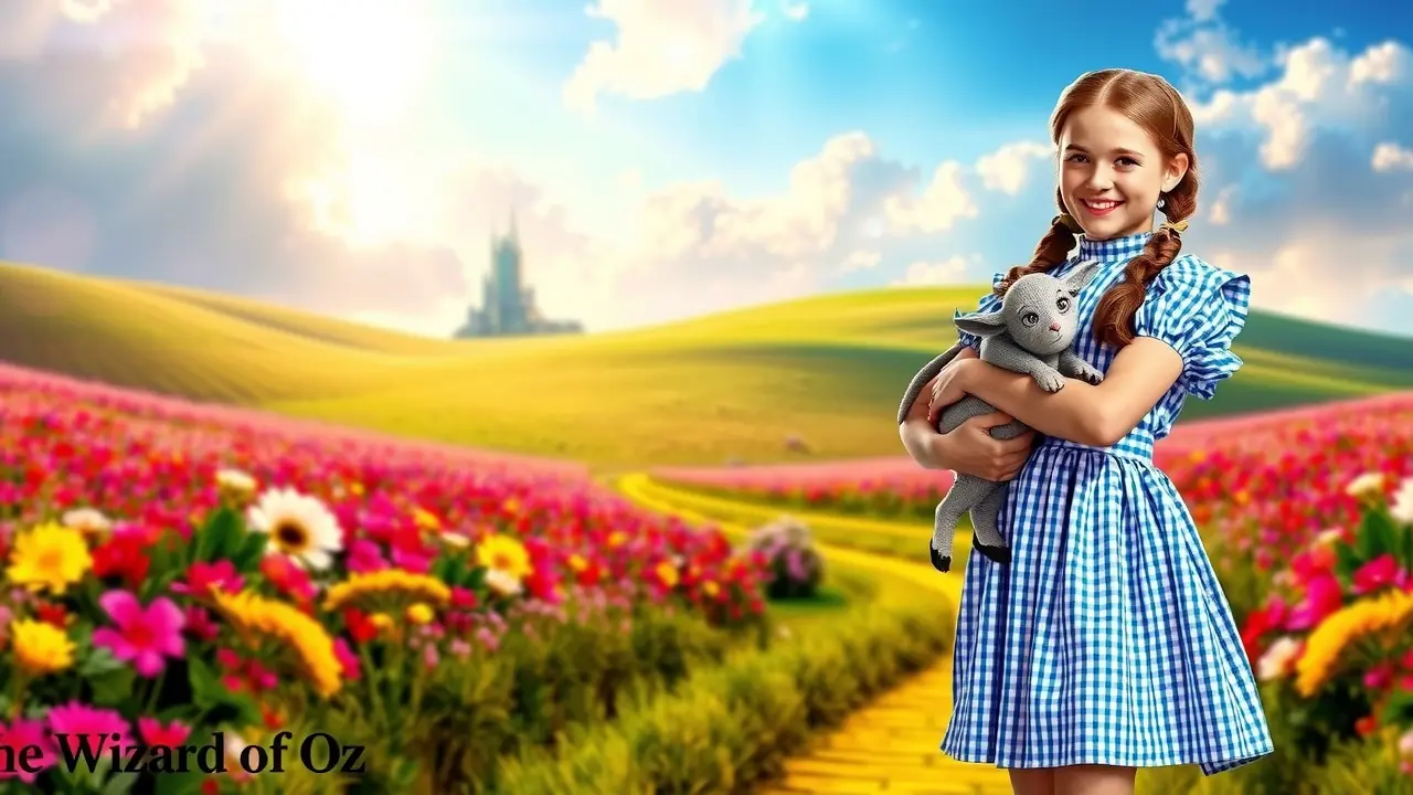 O Significado Profundo de Sonhar com Dorothy: Uma Jornada de Autodescoberta Dorothy Gale na estrada de tijolos amarelos com Totó no colo.