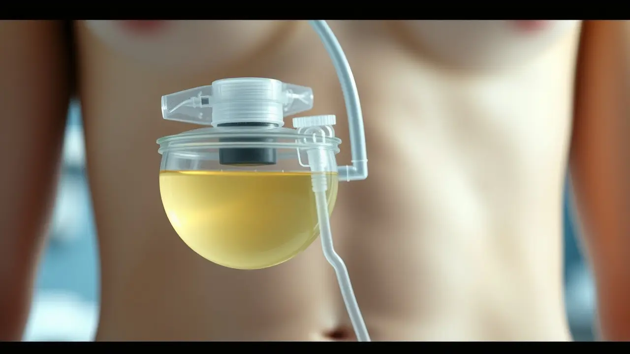 Dreno médico com fluido translúcido