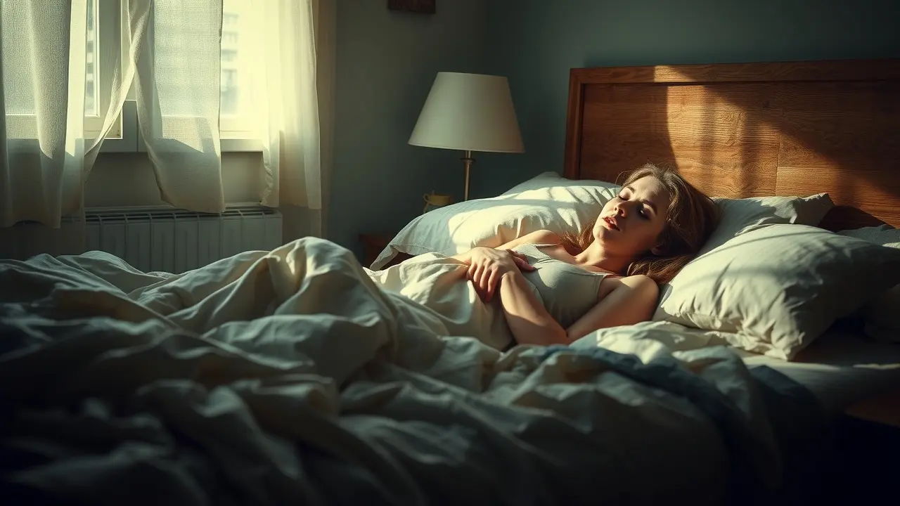 Mulher expressando dor em sonho