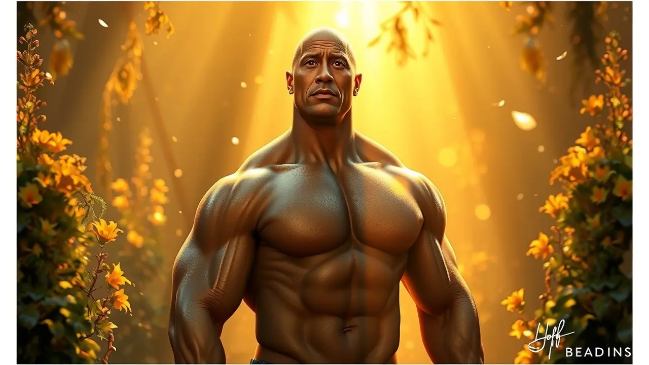 Significado de Sonhar com Dwayne Johnson: Interpretações e Simbolismos Sonho com Dwayne Johnson em jardim sereno.