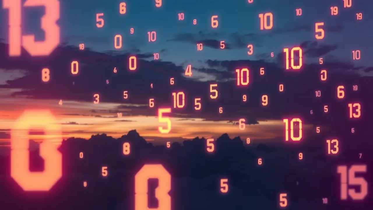 Sonhar com Dígito: Descubra o Significado e as Mensagens Ocultas Números brilhantes flutuando em um céu noturno, representando sonhos com dígitos.