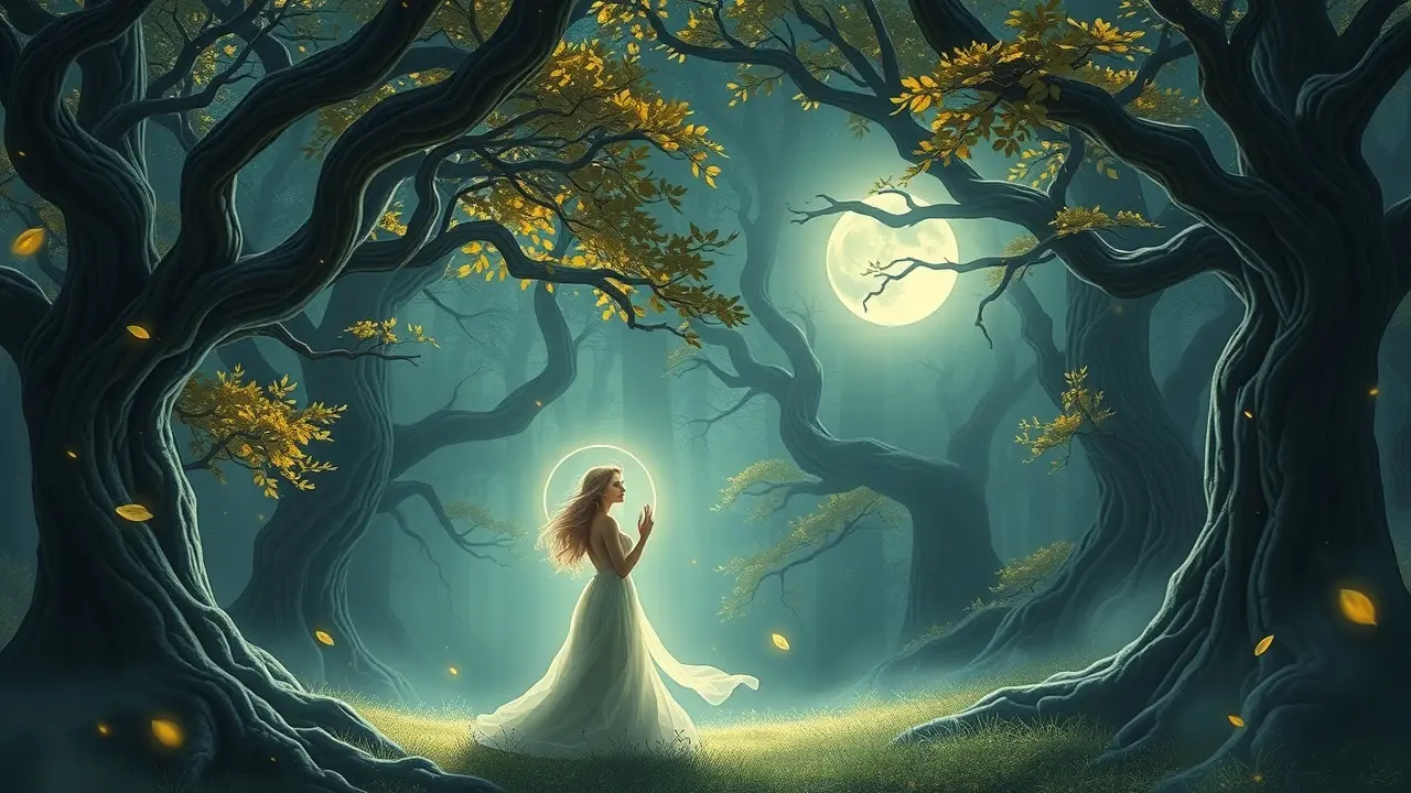 Eadha em uma floresta celta mística