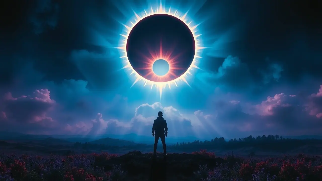 Pessoa observando eclipse solar