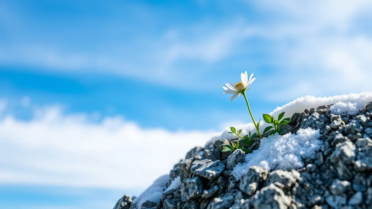 Flor de edelweiss em montanha alpina.