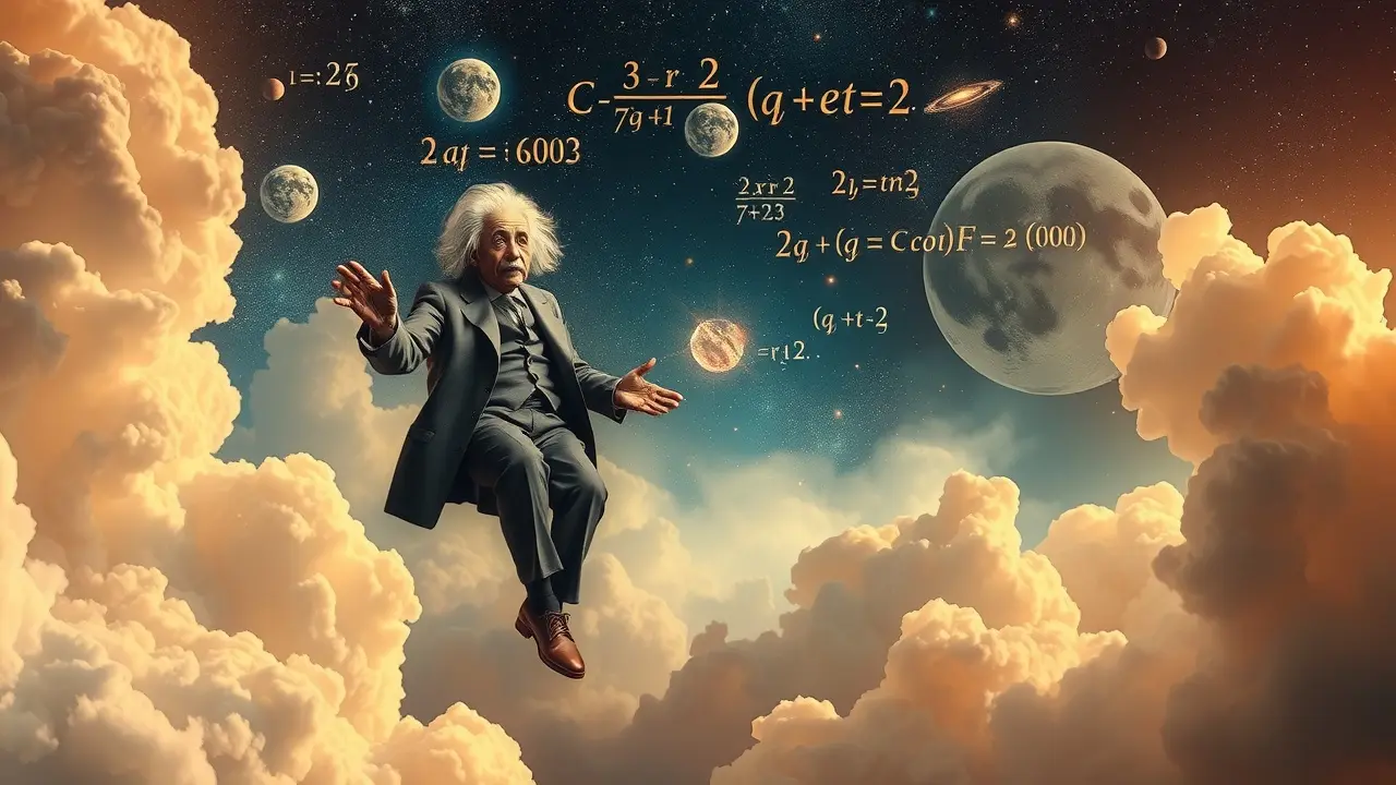 Sonhar com Einstein: Decifrando os Mistérios da Inteligência Onírica Sonho com Albert Einstein no espaço