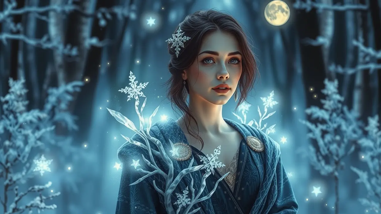 Sonhar com Elena das Neves: Desvende os Significados Ocultos Mulher serena parecida com Elena das Neves em floresta iluminada pela lua