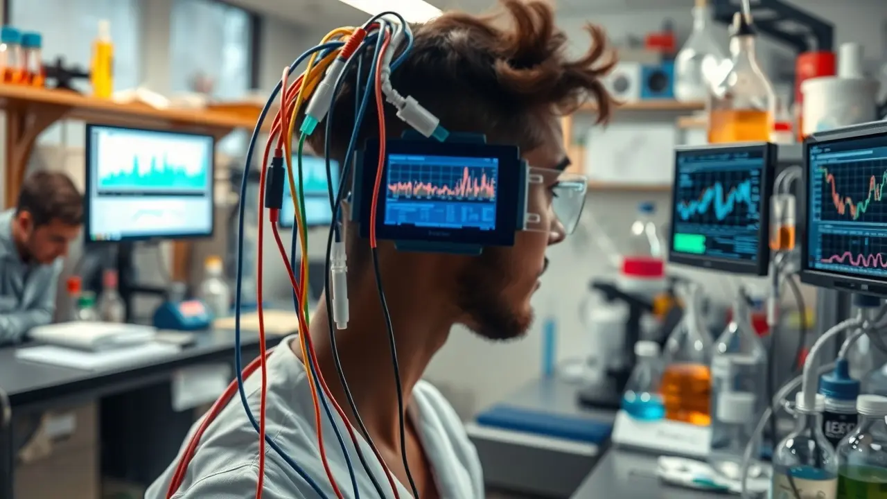 Sonhar com Eletrodo: Descubra os Significados e Interpretações Pessoa conectada a eletrodos em laboratório.