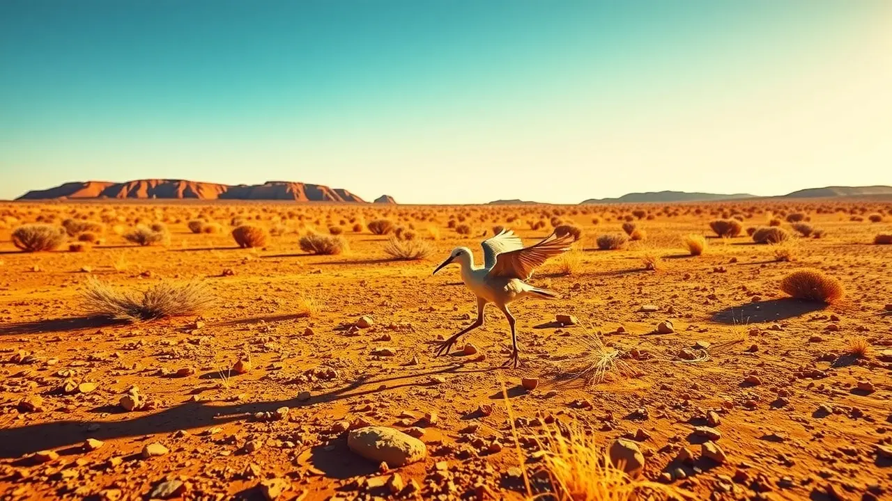 Sonhar com Ema-Austral: Descubra o Significado e as Mensagens Ocultas Ema-austral correndo livremente no outback australiano