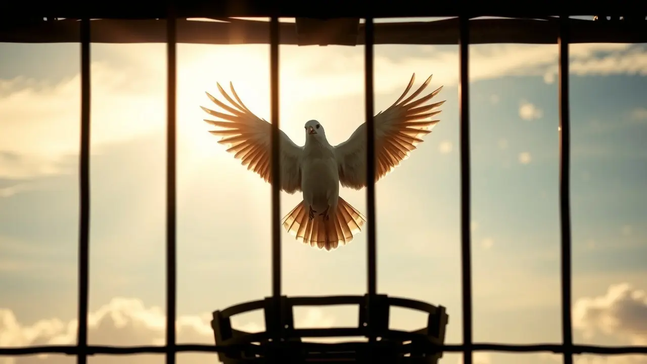 Sonhar com Emancipação: Descubra os Significados Ocultos Pássaro voando para fora de uma gaiola, simbolizando emancipação.
