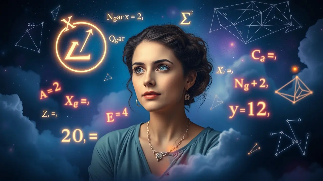 Significado de Sonhar com Emmy Noether: Desvendando a Matemática nos Seus Sonhos Sonho com Emmy Noether e equações matemáticas.