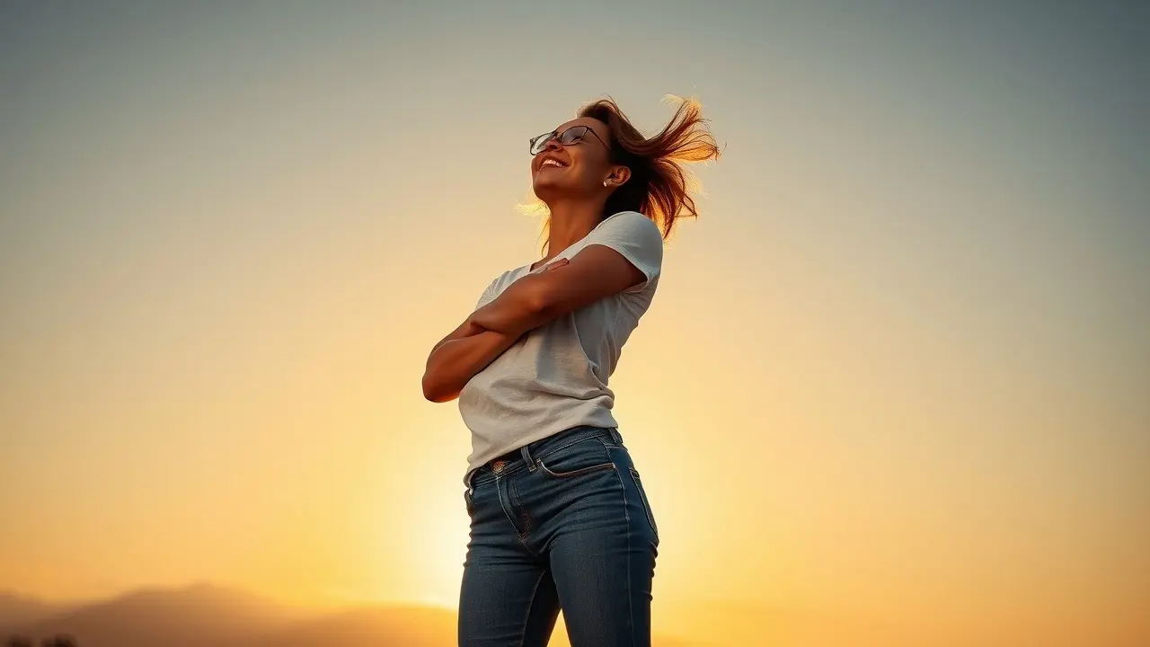 Significado de Sonhar com Empoderamento: Descubra o Poder dos Seus Sonhos Mulher radiante, confiante e determinada em frente ao nascer do sol.