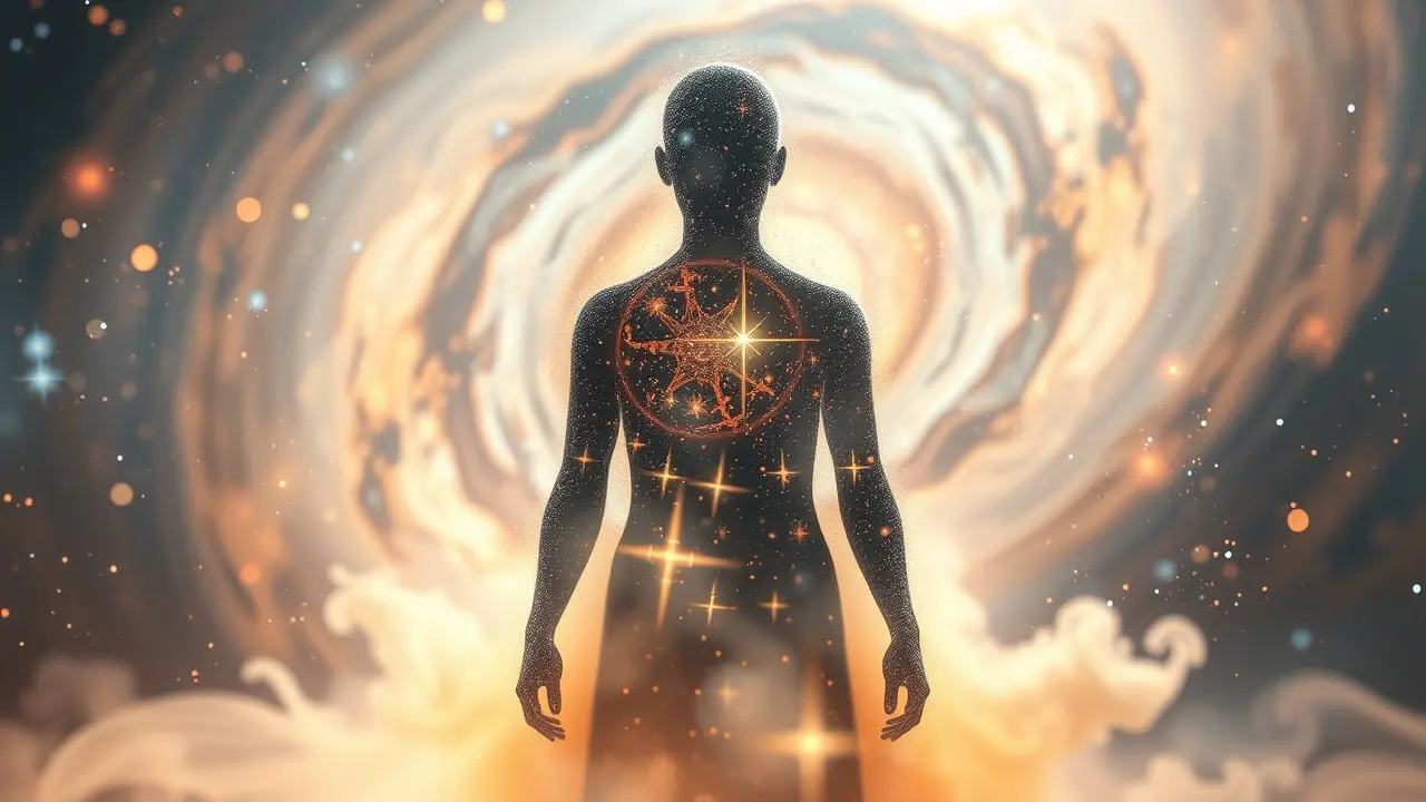 Pessoa formada de poeira cósmica