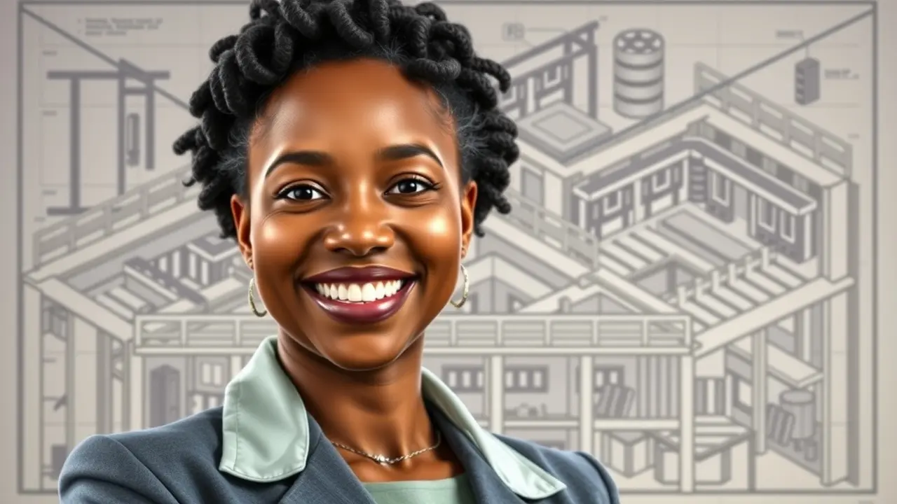 Retrato de Enedina Alves, engenheira negra.