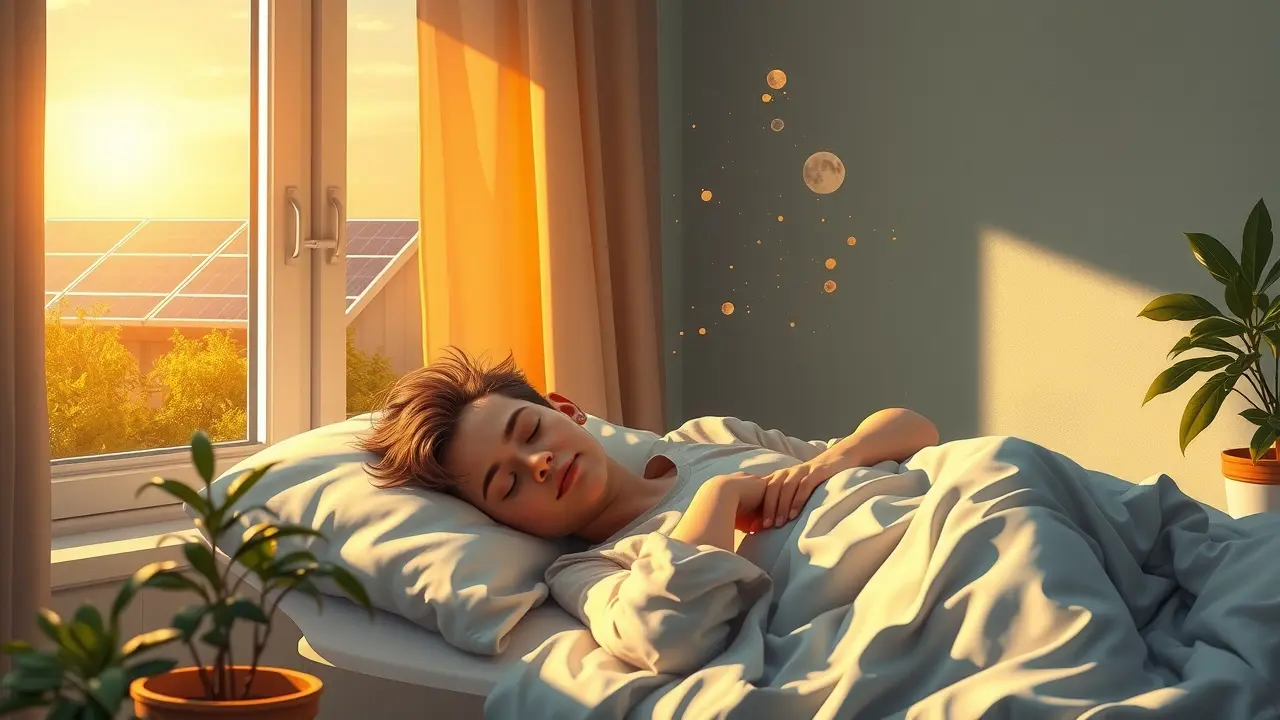 Sonhar com Energia Solar: Desvende os Significados Ocultos Pessoa dormindo em quarto iluminado por energia solar