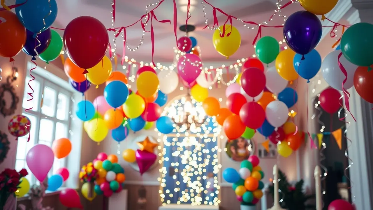 Quarto decorado para festa