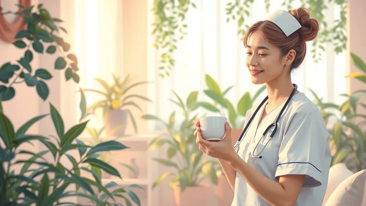 Sonhar com Enfermagem: Descubra os Significados e Interpretações Enfermeira gentil oferecendo chá em sonho