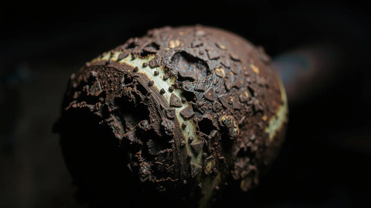 Objeto corroído com ferrugem