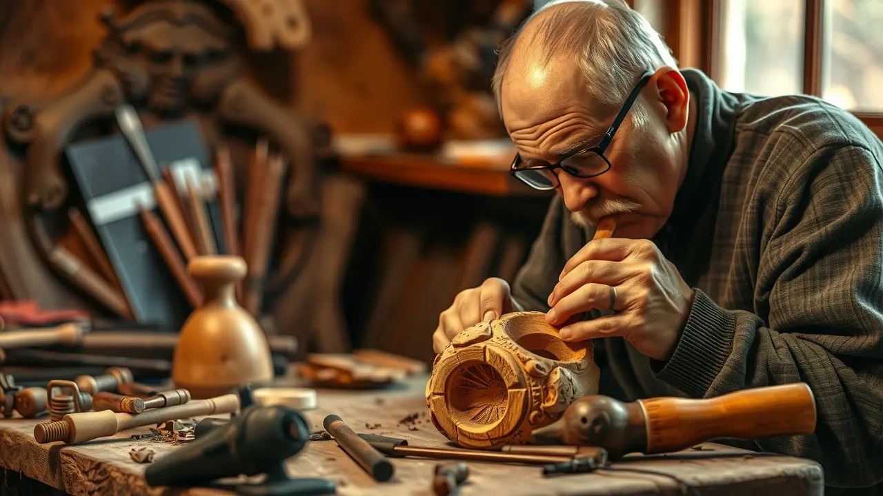 Significado de Sonhar com Entalhador: Desvendando os Símbolos Entalhador trabalhando em madeira