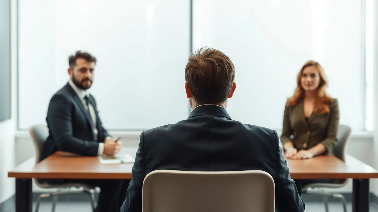 Significado de Sonhar com Entrevista: Decifre os Sinais! Pessoa nervosa fazendo entrevista de emprego