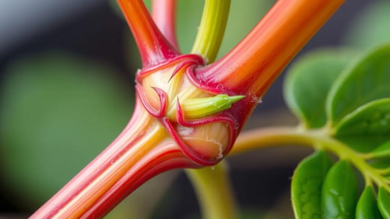 Enxerto de planta bem-sucedido, representando renovação.