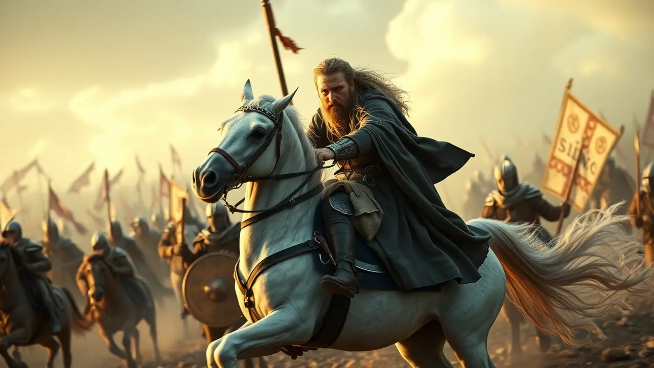 Sonhar com Eomer: Desvende os Significados Ocultos Eomer liderando uma batalha