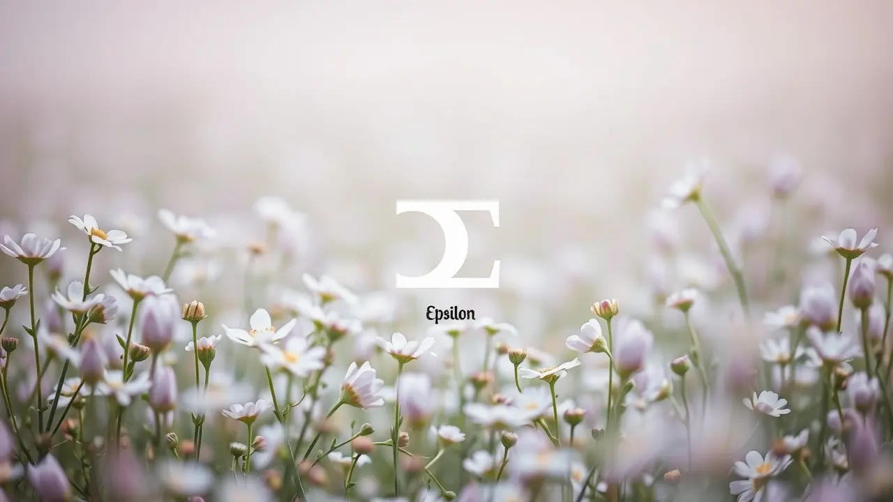 Sonho com letra epsilon em campo florido.