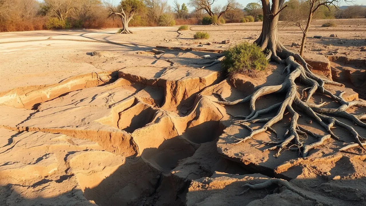 Paisagem com erosão do solo