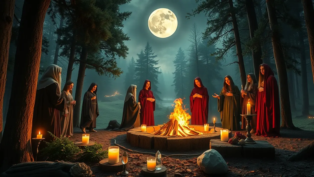Sonhar com Esbat: Descubra o Significado Oculto e a Magia da Lua Cheia Celebração Wicca de Esbat sob a Lua Cheia