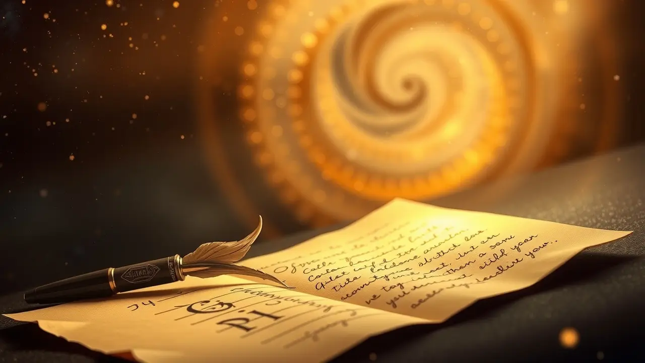 Sonhar com Escrita: Descubra o Significado e as Mensagens Ocultas Sonho com escrita: pena escrevendo em pergaminho
