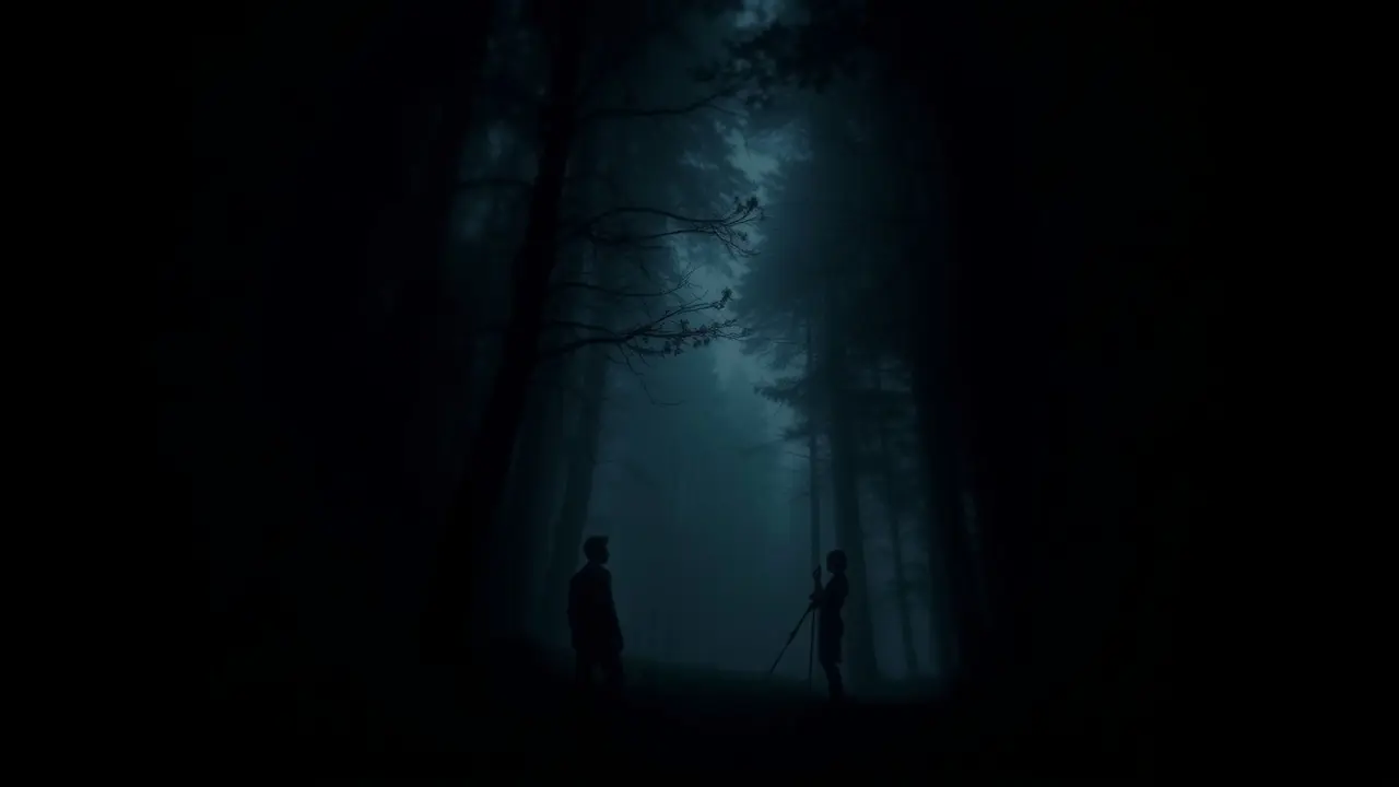 Sonhar com Escuridão: Descubra os Significados Ocultos Figura solitária na escuridão de uma floresta, sonho com escuridão.