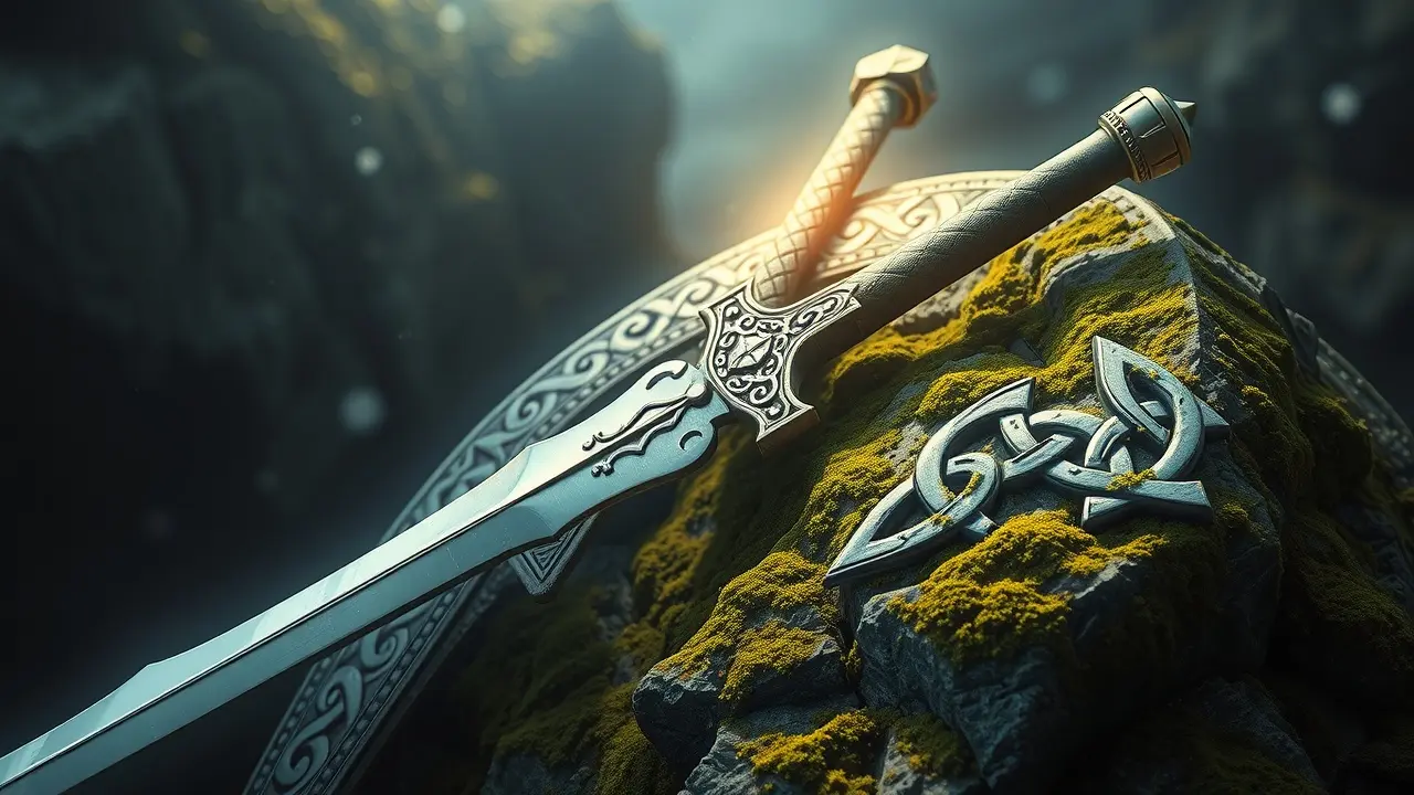 Espada Excalibur na pedra